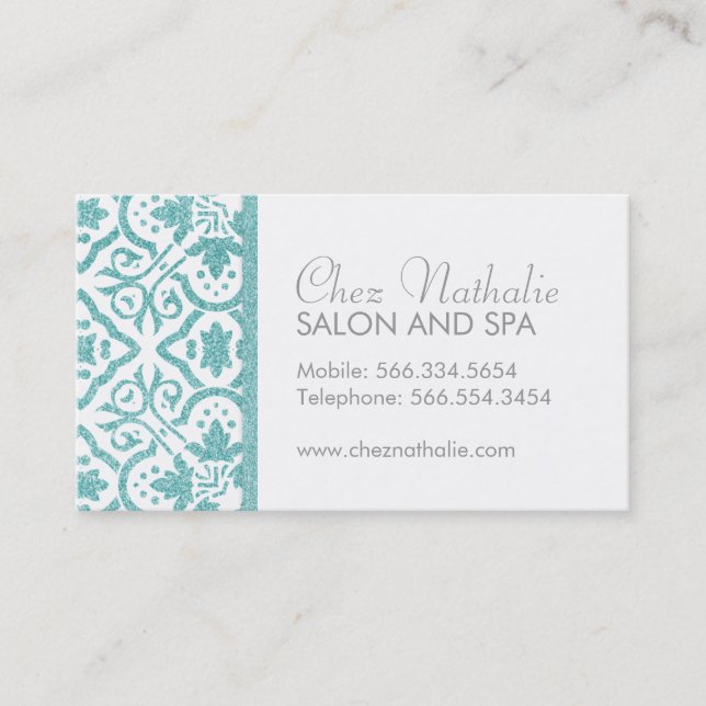 Elegant Customisable Glitter Business Cards (Front)