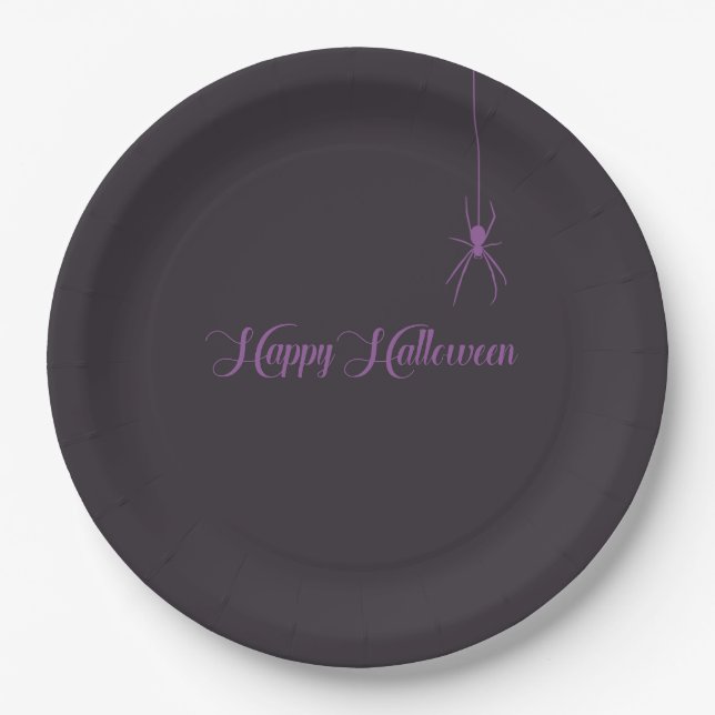 Elegant Customisable Happy Halloween Paper Plate (Front)
