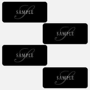 Elegant Customisable Monogram Black Grey White