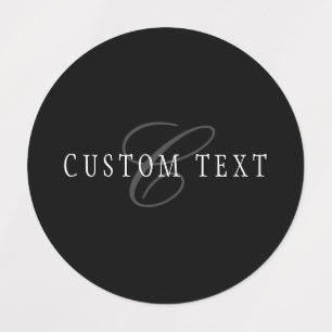Elegant Customisable Monogram   Black Grey White