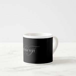 Elegant Customisable Monogram   Black Grey White Espresso Cup