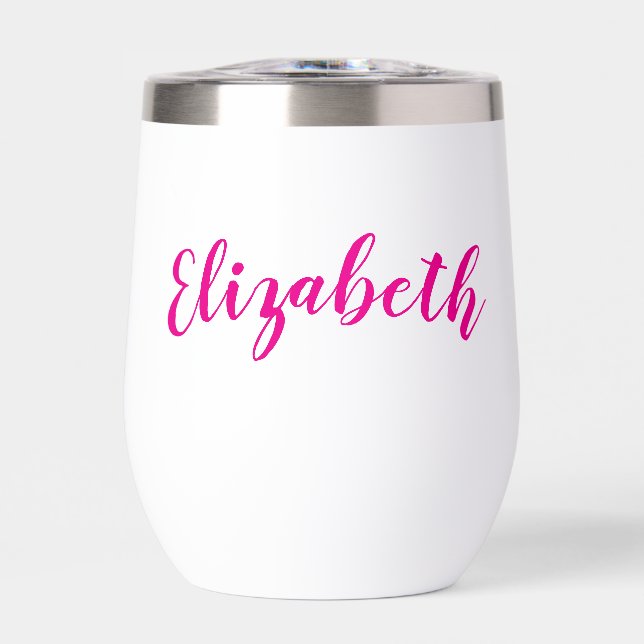 Elegant Customisable Name Stemless Wine Glass  (Front)