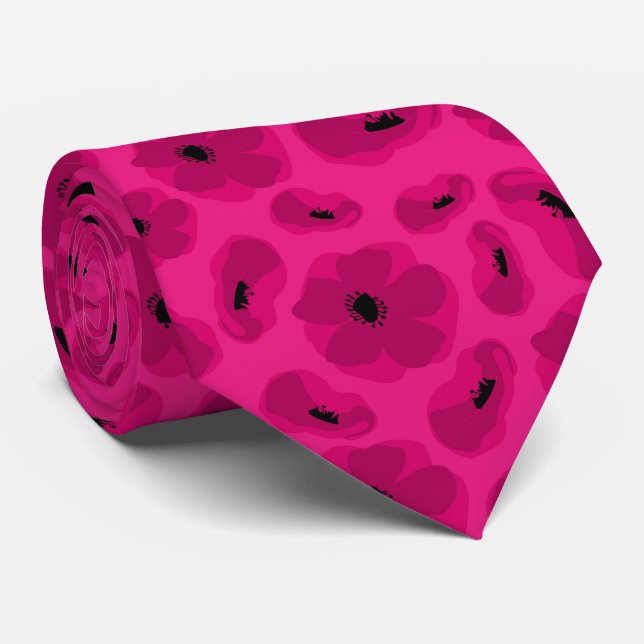 Elegant Customisable poppu flower Tie (Rolled)