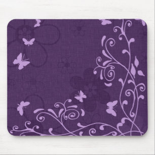 Elegant Customisable Purple Butterfly Mouse Mat
