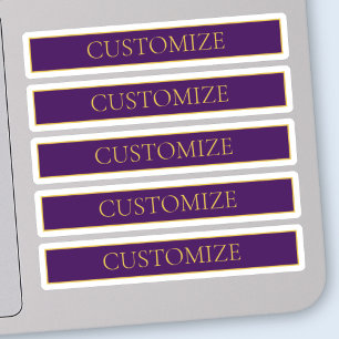 Elegant Customisable Text   Gold & Deep Purple