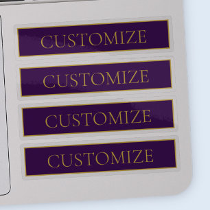 Elegant Customisable Text   Gold & Deep Purple