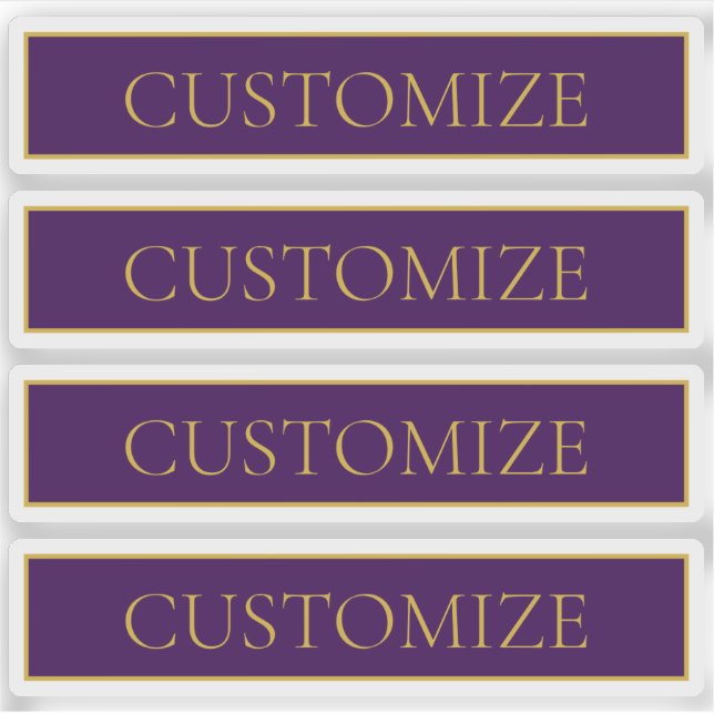 Elegant Customisable Text | Gold & Deep Purple (Front)