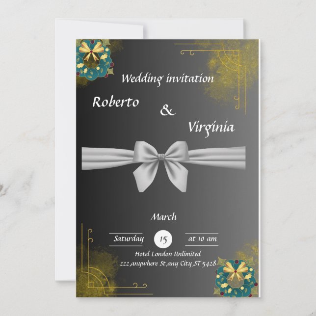 Elegant & Customisable Wedding Invitation (Front)