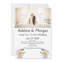 Elegant customisable wedding invitation cards