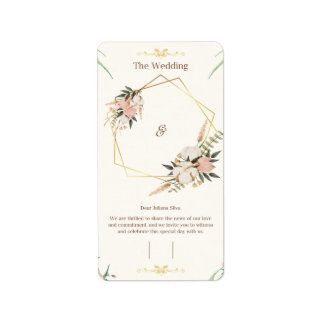 Elegant Customisable Wedding Invitation Template Label