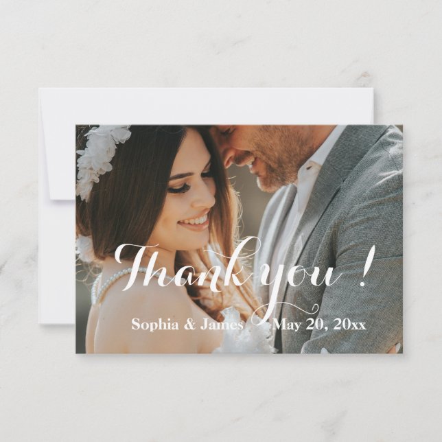 Elegant customisable Wedding Thank You Card (Front)