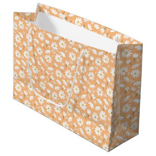 Elegant Customised Chamomile Floral  Large Gift Bag