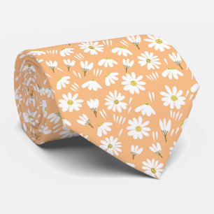 Elegant Customised Chamomile Floral Tie