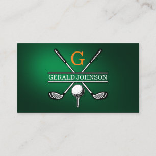 Elegant Customised Golf Monogram Design Business Card
