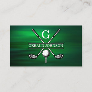 Elegant Customised Golf Monogram Design Business Card