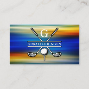Elegant Customised Golf Monogram Design Business Card