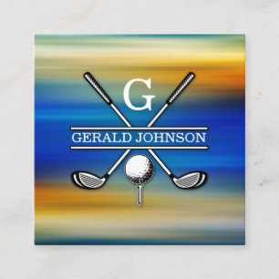 Elegant Customised Golf Monogram Design Square Business Card