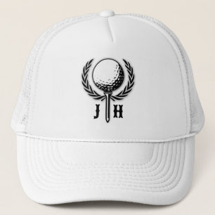 Elegant Customised Golf Monogram Design Trucker Hat