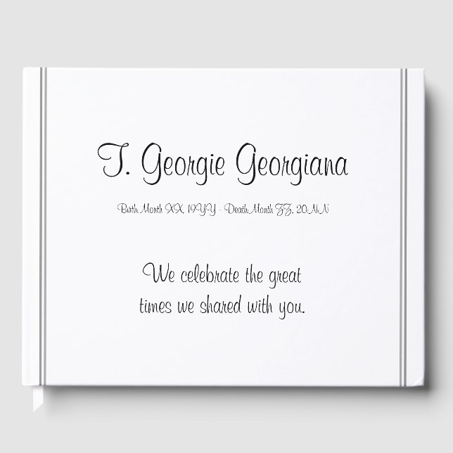 Elegant & Customised Memories Guestbook (Front)