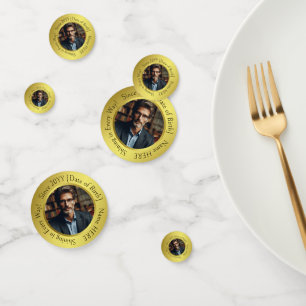 Elegant Customised Photo All-Occasion Shining Gold Confetti