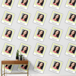 Elegant Customised Photo Lime Yellow Wallpaper