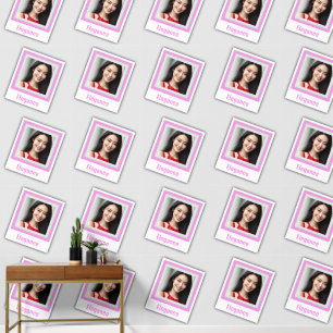 Elegant Customised Photo Pink Pattern Wallpaper