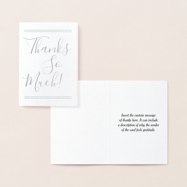 Elegant & Customised "Thanks So Much!" Card (Display)