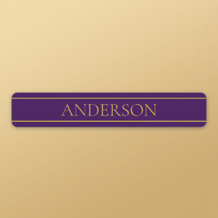 Elegant Customizable Text   Gold & Deep Purple