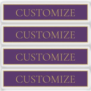 Elegant Customizable Text Gold & Deep Purple