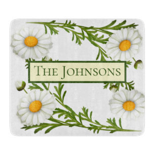 Elegant Cut Daisies Cutting Board