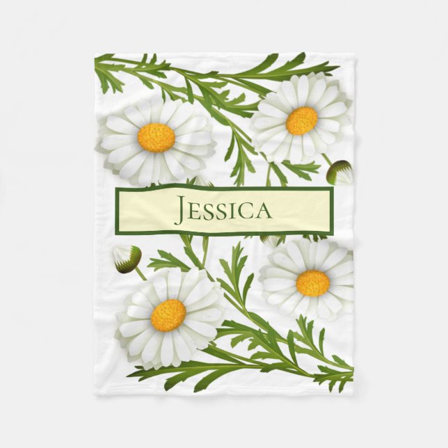 Elegant Cut Daisies Fleece Blanket (Front)