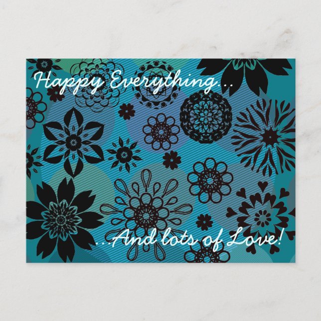 Elegant Cute Boho Floral Mandala Pattern Pretty Holiday Postcard (Front)