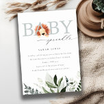 Elegant Cute Boho Lion Foliage Baby Sprinkle Invitation<br><div class="desc">If you need any further customisation please feel free to message me on yellowfebstudio@gmail.com.</div>
