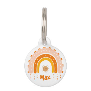 ELEGANT CUTE BROWN SHADE RAINBOW BOHO   PET TAG