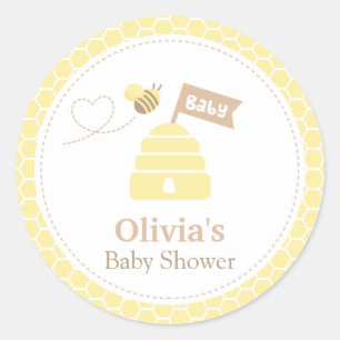 Elegant Cute Bumble Bee Baby Shower Labels