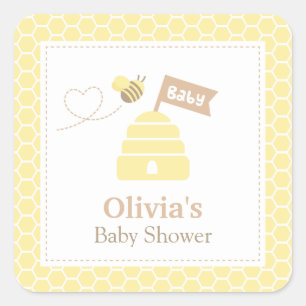 Elegant Cute Bumble Bee Baby Shower Labels