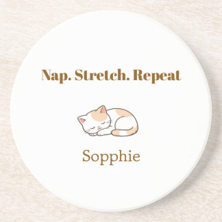 Elegant Cute Cat Lover Trendy Classy Stylish  Coaster