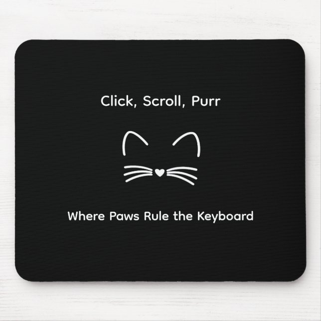 Elegant Cute Cat Lover Trendy Classy Stylish  Mouse Mat (Front)
