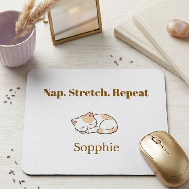 Elegant Cute Cat Lover Trendy Classy Stylish  Mouse Mat (Creator Uploaded)