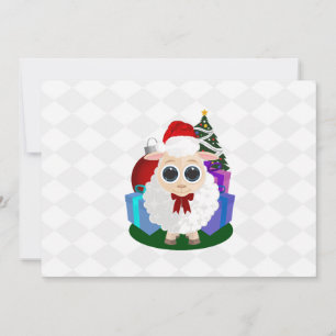 Elegant Cute Christmas Sheep Holiday Winter Card