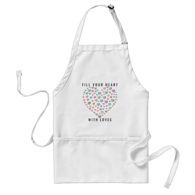 Elegant Cute Colorful Heart Pattern Design Standard Apron (Front)