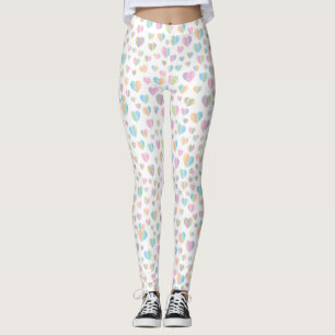 Elegant Cute Colourful Heart Pattern Design Leggings