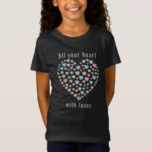 Elegant Cute Colourful Heart Pattern Design T-Shirt