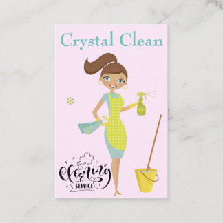 Elegant Cute Crystal Clean Cleaning Services  Business Card