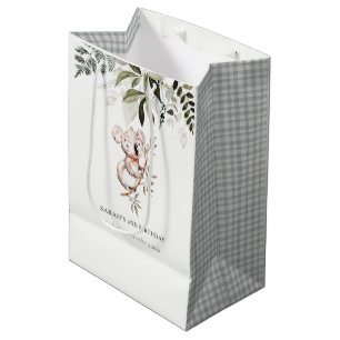 Elegant Cute Cuddly Koala Foliage Any Age Birthday Medium Gift Bag