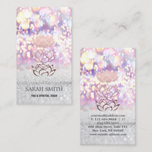 Elegant Cute Elegant Bokeh Diamonds  Lotus Business Card