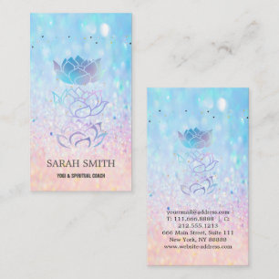 Elegant Cute Elegant Bokeh  holographic Lotus Business Card