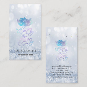 Elegant Cute Elegant Bokeh  holographic Lotus Business Card