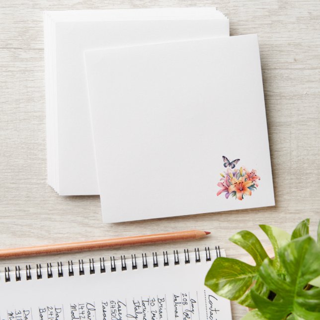 Elegant Cute Floral & Butterfly Design Envelope (Stacked)
