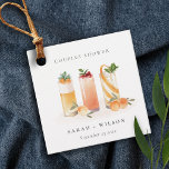 Elegant Cute Fruit Cocktail Orange Couples Shower Favour Tags<br><div class="desc">If you need any further customisation please feel free to message me on yellowfebstudio@gmail.com.</div>
